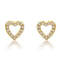 pendientes chapados en oro amarillo 925 plata circonita