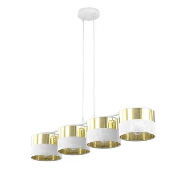 Lámpara colgante velto blanco+oro (4 luces)