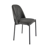conjunto de 2 sillas de tela gris oscuro 47x56 cm 86h