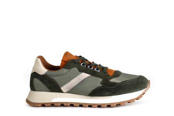 zapatillas deportivas para hombre en ante y tejido. multi green