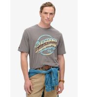 superdry para hombre m1012019a camiseta rock de los 70 gris m casual algodon manga corta