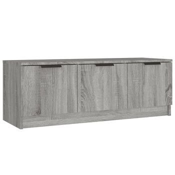 Mueble De Tv Madera Contrachapada Gris Sonoma 102x35x36,5 Cm