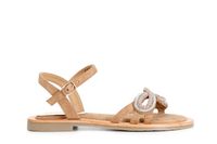 sandalias gilda de ante con accesorio de pedreria tan 36