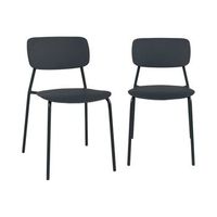silla de jardin apilable de acero y plastico set de 2 antracita