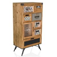 comoda continento s 535x335x1035 cm 1 puerta 7 cajones abeto macizo hjh living