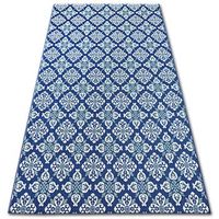 alfombra de cuerda sisal color 19246699 flores azul 160x230 cm