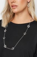 conjunto de collar y pendientes de estrellas plateadas