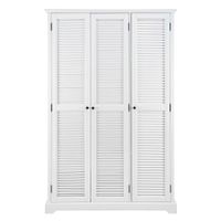 armario de pino y mdf blanco mate de 130 cm