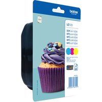 brother lc123rbwbp cyan magenta  yellow ink cartridges - multipack cyan