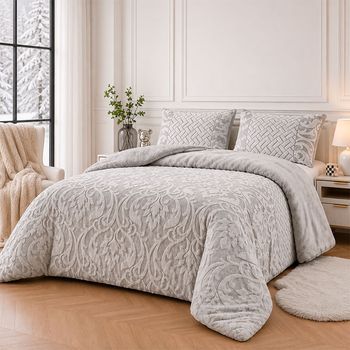 Edredón Invierno Sedalina Jacquard Damasco Son 690 Gr/m2 150 Cm Rufino Diaz, Gris