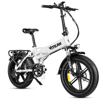 bicicleta electrica plegable todoterreno vitilan v3 20 - 48 v 13 ah blanca