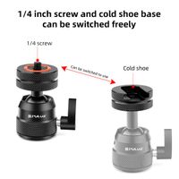 adaptador doble puluz adaptador de montaje para tripode con cabeza de bola para camara ligera mini cabezal de tripode de aleacion de aluminio zapata fria y tornillo 14