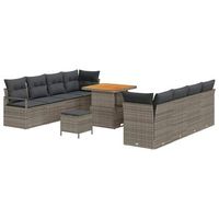 conjunto de sofa de jardin con cojin gris 80 x 80 x 71 cm vidaxl