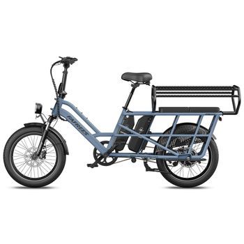Bicicleta Eléctrica Utilitaria Fafrees Ff20 Cuv, Ideal Para Familias, Doble Batería, Azul