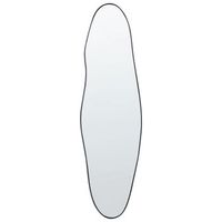 espejo moderno de pared marco metalico de aluminio forma irregular con ganchos negro salnis