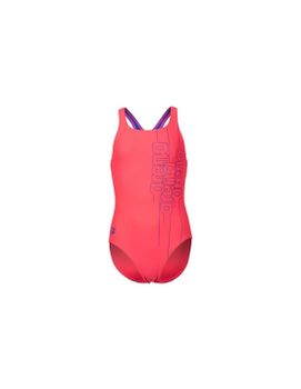 Bañador de Natación Arena Swim Pro Back Graphic Fluo Red Niña