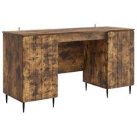 escritorio con estante roble ahumado 1425 x 50 x 75 cm vidaxl