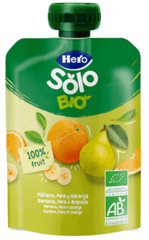 Hero Solo Bio Bolsita Plátano, Pera y Naranja +6m 100 gr