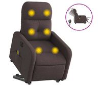 sillon masaje electrico reclinable - sillon relax elevable tela marron oscuro