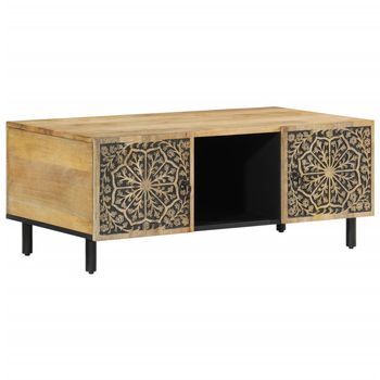 Mesa De Café - Mesa De Centro De Madera Maciza Mango 100x54x40 Cm
