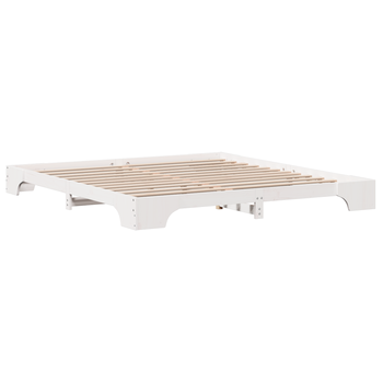 Cama Matrimonial | Cama Doble | Estructura De Cama Blanca Madera 180 X 200 Cm Duradera Cfw94411