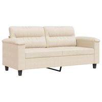 sofa de 2 plazas de tela de microfibra beige 140 cm vidaxl