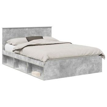 Estructura De Cama Concreto 160 X 200 Cm Madera De Ingeniería Vidaxl