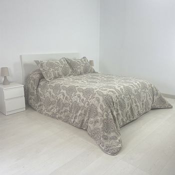 Edredón Conforter Jacquard Mandalas + Funda Cojín 150 Cm Rufino Diaz, Marrón