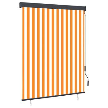 Estor Enrollable De Exterior Blanco Y Naranja 140x250 Cm Vidaxl