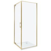 cabina de ducha cuadrada de vidrio templado una puerta dorado 70 x 70 x 185 cm darli