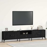 vidaxl mueble de tv 200 x 25 x 44 cm roble negro madera de ingenieria