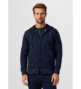 Hackett London para hombre. HM5800158 sudadera con capucha y cremallera completa con logo luxe marino (L), Casual, Algodón