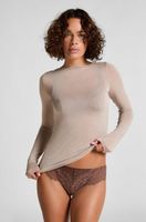 hunkemoller camiseta super suave de cashmere con escote barco gris