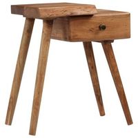 mesita de noche - mueble para dormitorio - madera maciza de acacia - natural 45x32x55cm