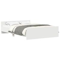 cama matrimonial  cama para adultos  estructura de cama con cabecero y piecero blanco 140x200 cm