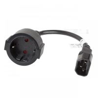 lanberg cable de extension iec 320 c14 a schuko hembrahembra 20cm negro