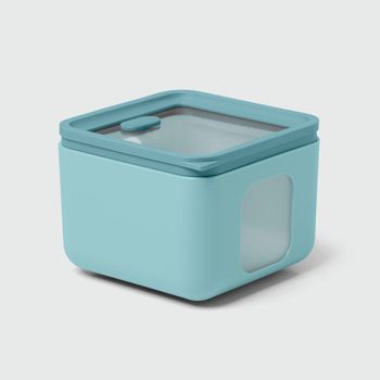 Recipiente cuadrado para alimentos de polipropileno verde agua - xs