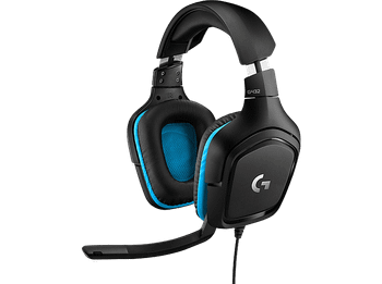 Auriculares gaming - Logitech G G432, De diadema, Cable, DTS Headphone:X 2.0, Transductores 50 mm, PC/Xbox One/PS4/Nintendo Switch, Negro y Azul