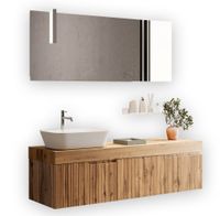 mueble de bano 7 piezas en mdf roble