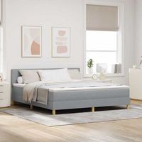 vidaxl cama tipo box spring con cojin gris claro 180 x 200 cm tela