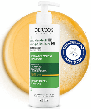 Vichy Dercos Technique Champú Anticaspa Seca Hidrata y Calma el Cuero Cabelludo 390 ml