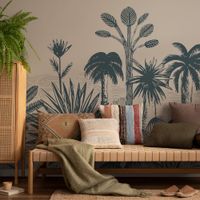 papel pintado panoramico selva tropical gris 425 x 250cm