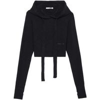 hinnominate polar maglia corta cappuccio apertura pollice e ricamo para mujer