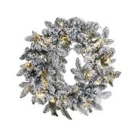 corona de navidad blanco material sintetico led 70 cm accesorio interior sundo