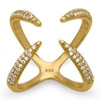 xing brillante de plata 925 chapada en oro