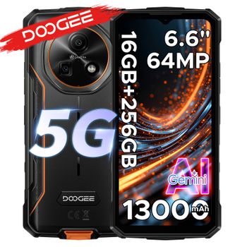 Teléfono robusto DOOGEE Fire 7 5G Gemini AI 16 Go (4 + 12) 256 Go batería mAh dimension Smartphone