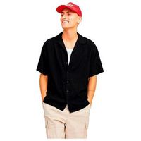 jack  jones camisa manga corta chemise jack jones jeff heat resort noire manches courtes para hombre