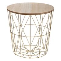 mesa auxiliar de hierro dorado o40x41cm