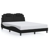 estructura de cama viana sin colchon cuero sintetico negro 140x200 cm vidaxl
