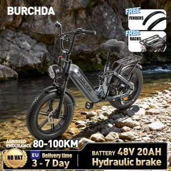 Bicicleta Eléctrica BURCHDA NEW AZ20, Batería de Litio de 48V20AH, Bicicleta Eléctrica de 20 Pulgadas con Neumáticos Gruesos de 4.0, Bicicleta Eléctrica de Montaña para Adultos
